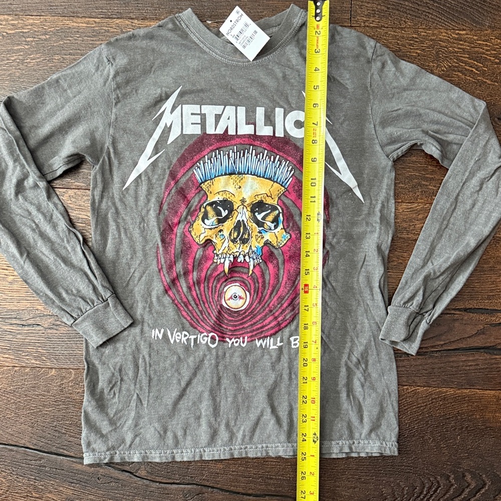 Metallica Men's Officially Licensed Vertigo Vintage Wash Long Sleeve Tee Small - Picture 6 of 7